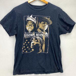 Vintage Original Flavor Legends Never Die Biggie Easy E Tupac Black T-Shirt M